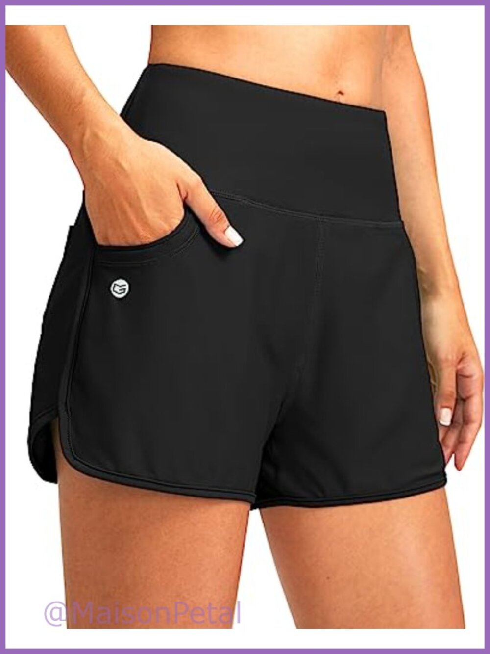 Women's Swim Board Shorts with 3 Pockets High Waisted Swimwear
